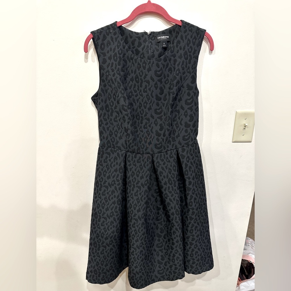 Liz Claiborne Patterned Black Dress